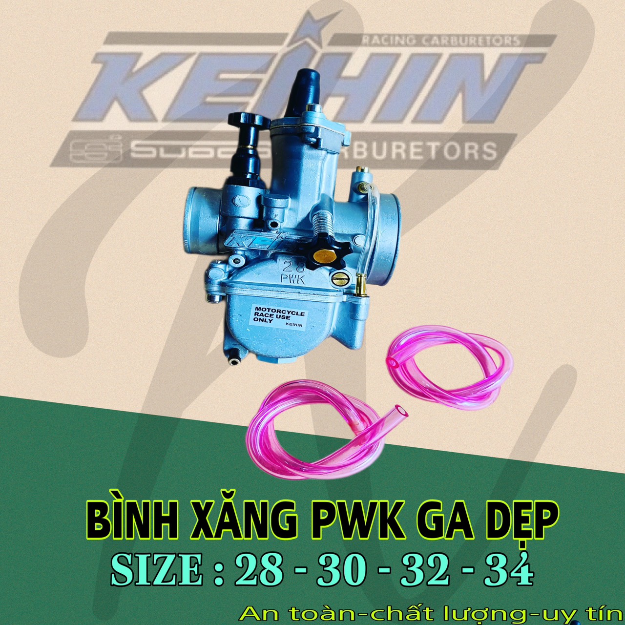 PWK flat gas tank size 28 - 30 - 32 - 34