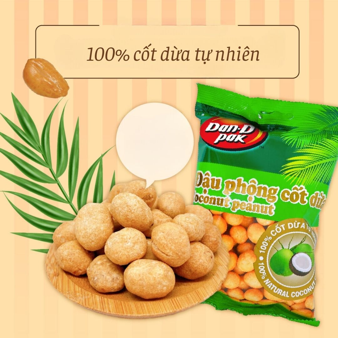 [Chính hãng] Combo 5 gói tặng 1 gói, Đậu phộng cốt dừa 170g Dan D Pak