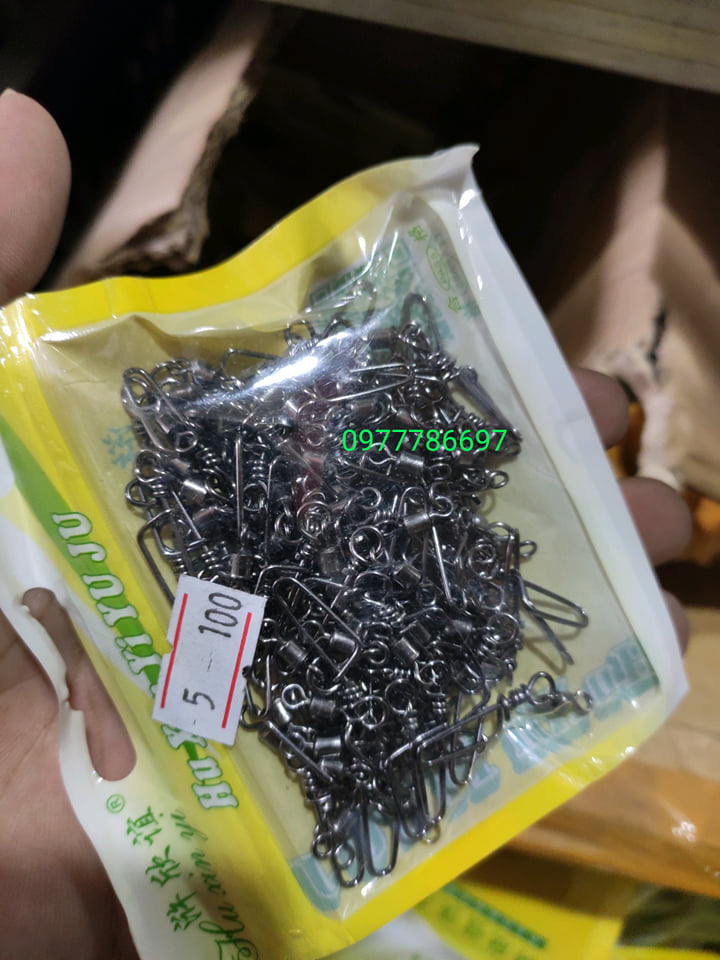 khóa link móc mồi thép đen
