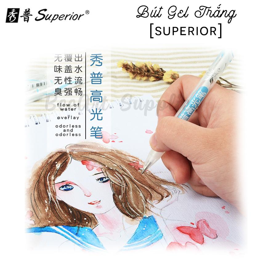 Bút gel trắng Superior (3 cây)