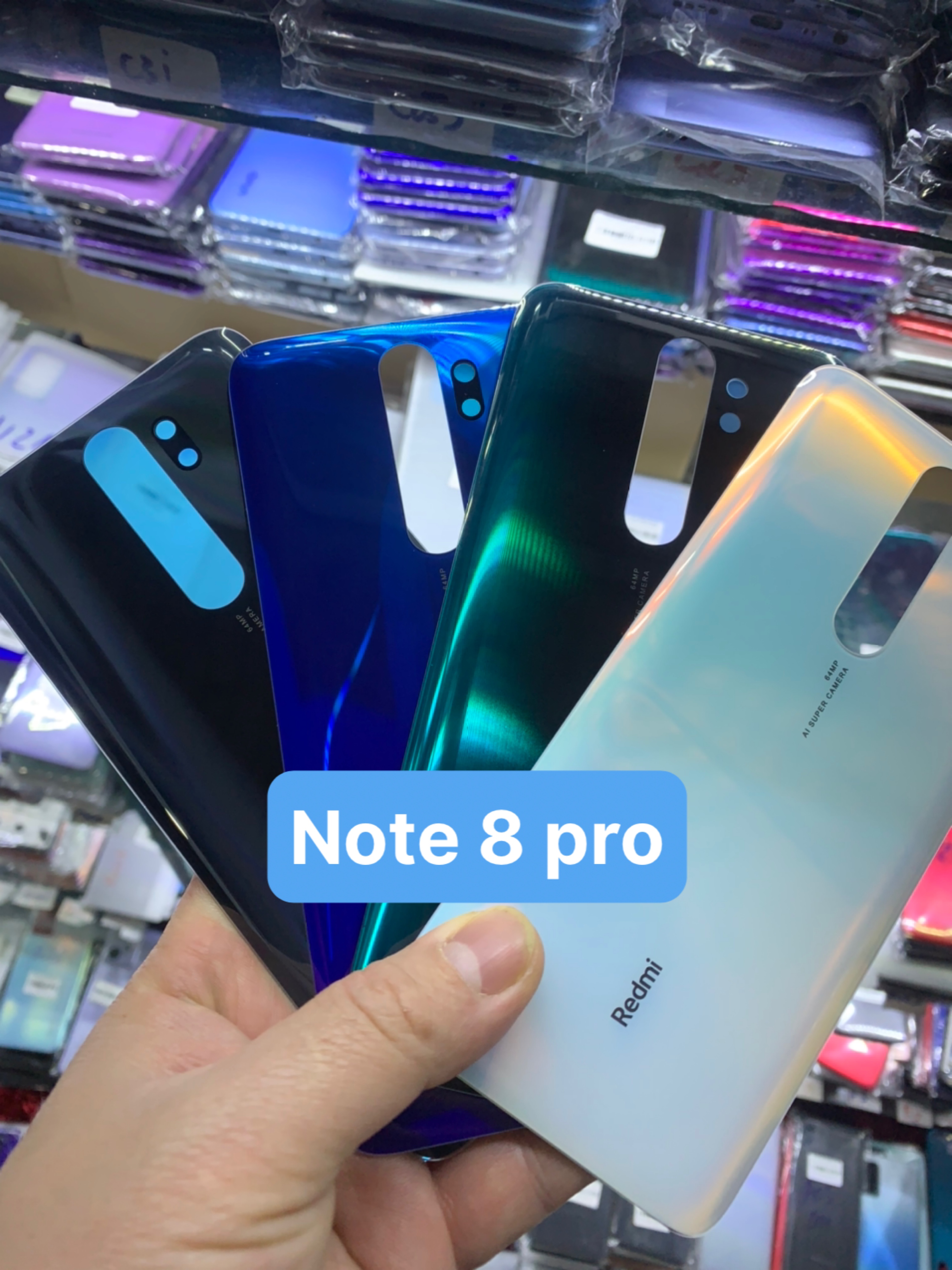 Kính lưng xiaomi redmi note 8 pro