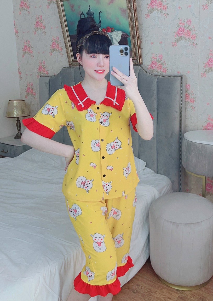 [LỬNG SIZE DƯỚI 57kg ] Đồ Bộ Pijama Lụa Hàn Họa Tiết Siêu Đẹp