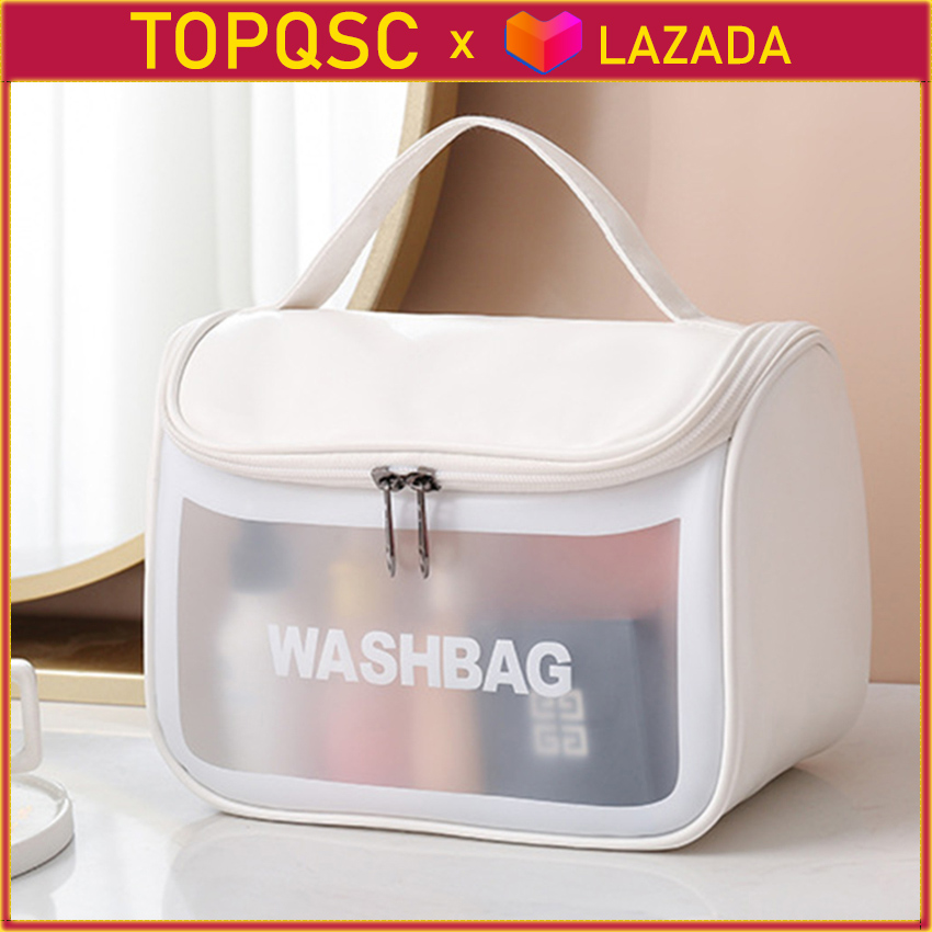 【Còn Hàng x TOPQSC】Túi Đựng Mỹ Phẩm Nữ PVC Trong Suốt, Túi Đựng Đồ Trang Điểm Bằng PU Sắp Xếp Đựng Đồ Vệ Sinh Du Lịch Dung Tích Lớn, Túi Giặt Túi Xách