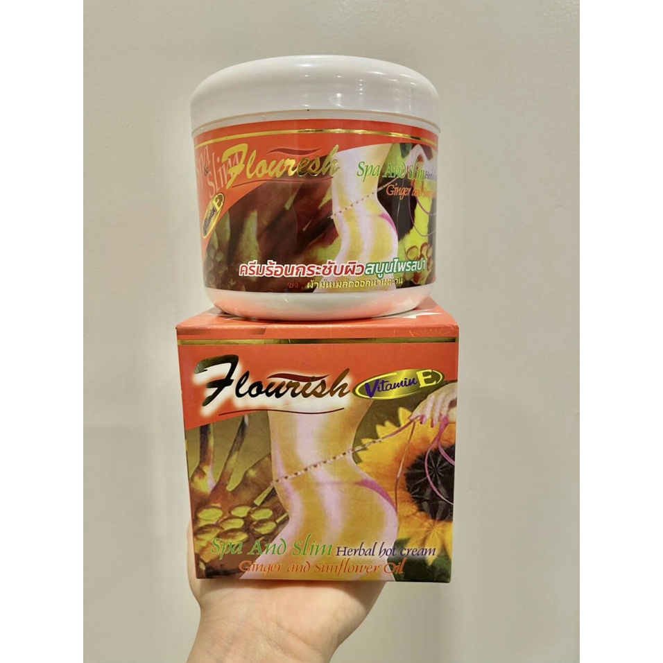 Kem tan mỡ bụng gừng ớt Flourish Thái Lan hủ to