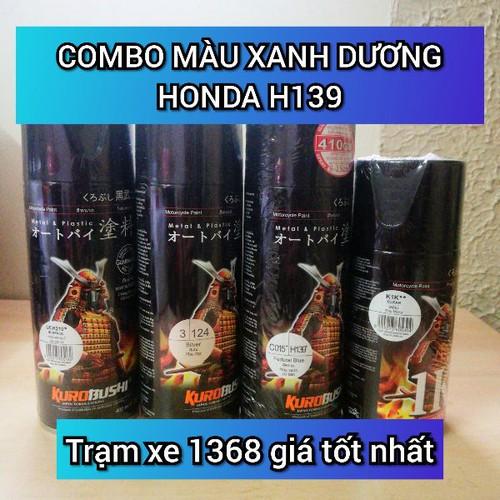 SƠN SAMURAI COMBO SƠN MÀU XANH DƯƠNG HONDA H139 GỒM 4 CHAI