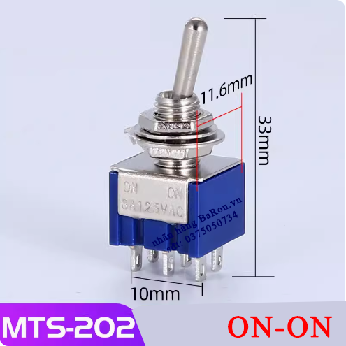 Công tắc ON-OFF-ON 125V/6A 3 chân 3 chế độ (nhiều lựa chọn khác)