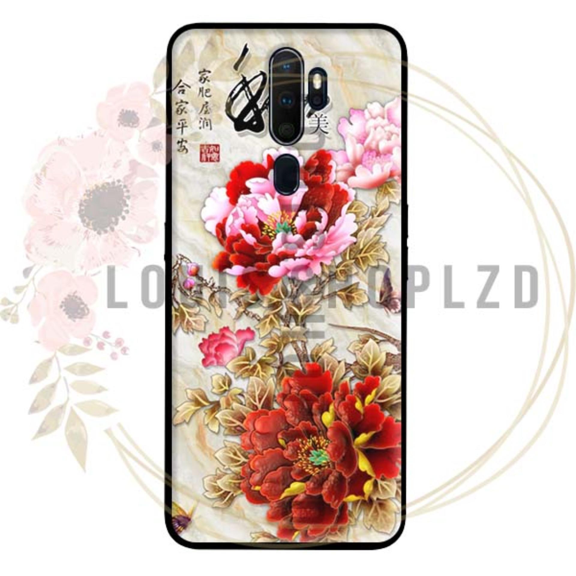 Ốp lưng oppo a5 2020 a9 2020 - mẫu đơn đỏ hồng
