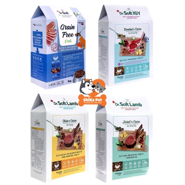Thức Ăn Cao Cấp Hạt Mềm Không Ngũ Cốc Cho Chó Mọi Lứa Tuổi - DR.SOFT 1.2Kg