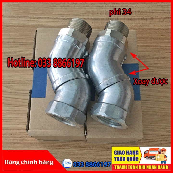 Khớp xoay kép phi 34 chuyên dùng trong xăng dầu