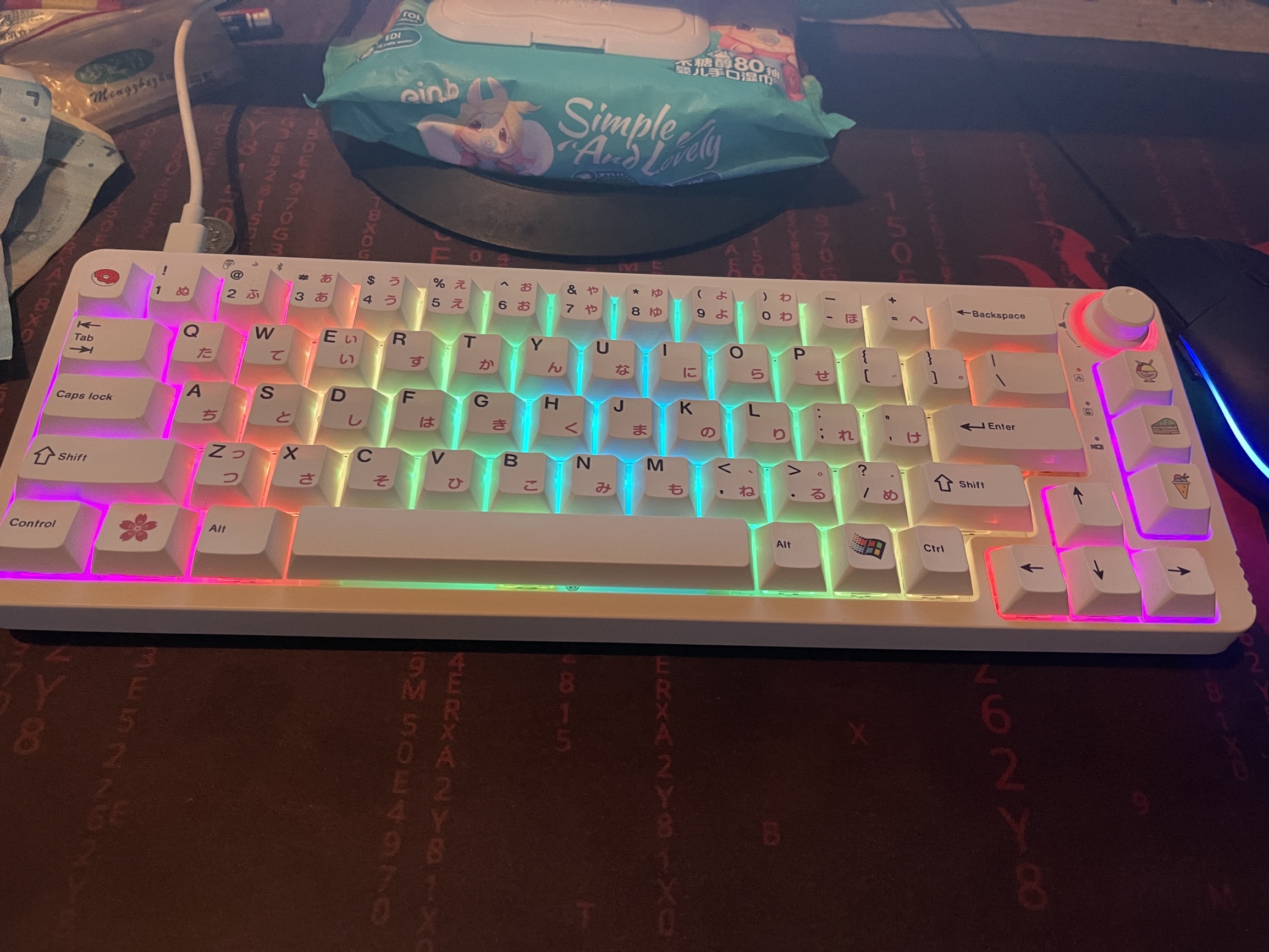 Caiyunx Sublimation PBT Bàn phím cơ Keycap được cá nhân hóa tùy chỉnh Tiếng Nhật 132 PCS