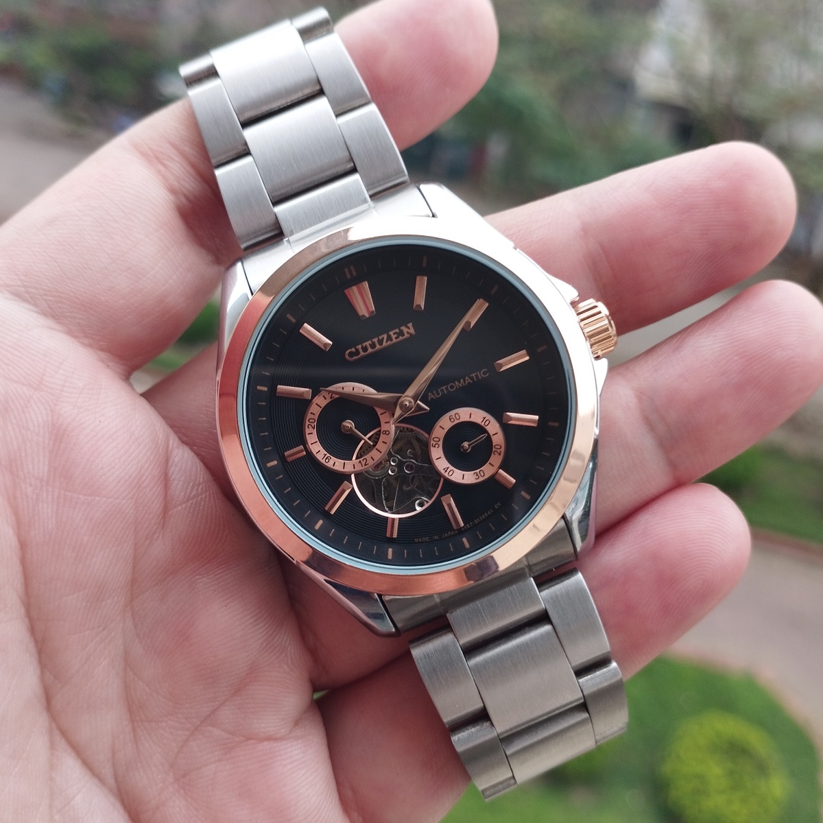 Đồng hồ cơ automatic Citizen dây thép đẳng cấp sang trọng