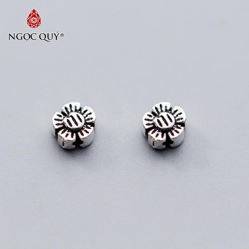 [HCM]Charm bạc chặn hạt hình hoa 5 cánh 5x2.5mm - Ngọc Qúy Gemstones