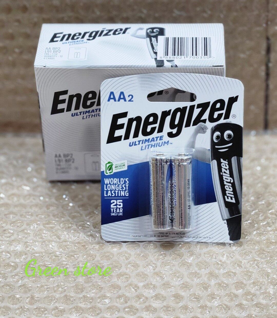 Vỉ 2 viên pin tiểu AA 1.5V Lithium Ultimate Energizer chính hãng dùng cho các thiết bị cao cấp