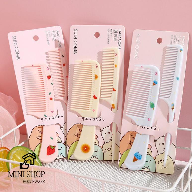 Combo 2 Lược Chải Tóc Họa Tiết Cute Dễ Thương