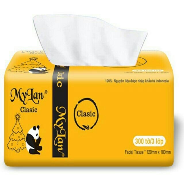 [HCM]Lốc 10 bịch khăn giấy rút Mỹ Lan Gấu Trúc