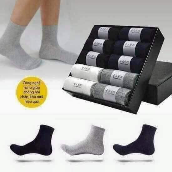 ( HỘP 10 ĐÔI ) TẤT CHỐNG THỐI CỦA NAM  CỔ NGẮN