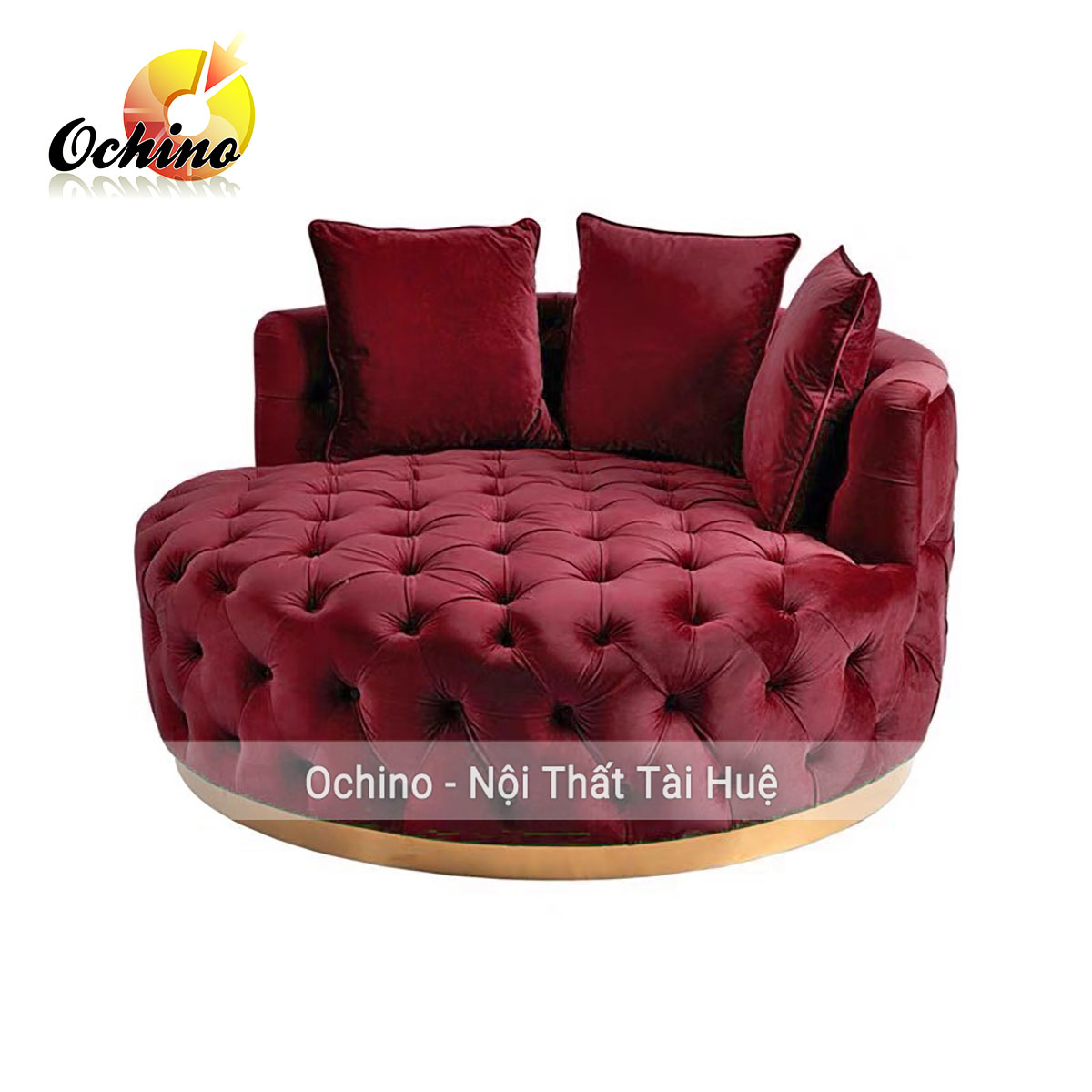 (FREE SHIP) Sofa Giường Hình tròn Nhún Cổ điển sang trọng đường kính 1m4 và 1m6 ( Hình Thật Shop Chụp)