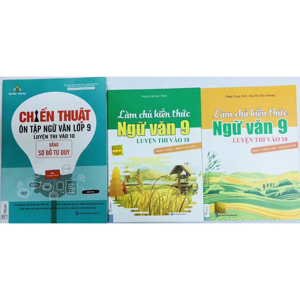 Sách - combo chiến thuật ôn tập ngữ văn lớp 9 luyện thi vào lớp 10 + làm chủ kiến thức ngữ văn 9 phần 1+ phần 2