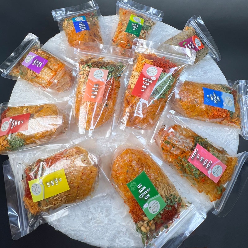 Bánh tráng trộn mix vị topping đa dạng, bánh tráng tự trộn 100g - Tiệm tạp hóa tháng năm