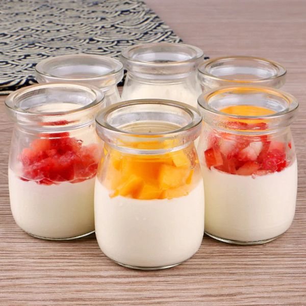 (Bao Hài Lòng) Bộ 12 Hũ Thủy Tinh CẨM ĐẠT Cao Cấp Có Nắp 100ml (làm sữa chua,yaourt,kem,bánh hoặc trữ sữa mẹ...)