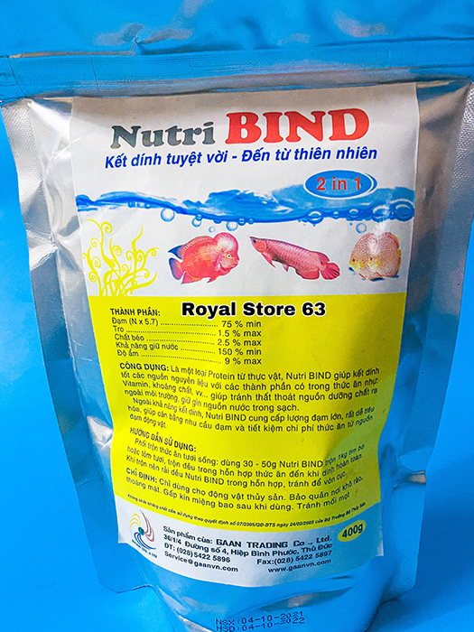 Chất kết dính Nutri Bind trộn tôm, tim bò cho cá cảnh