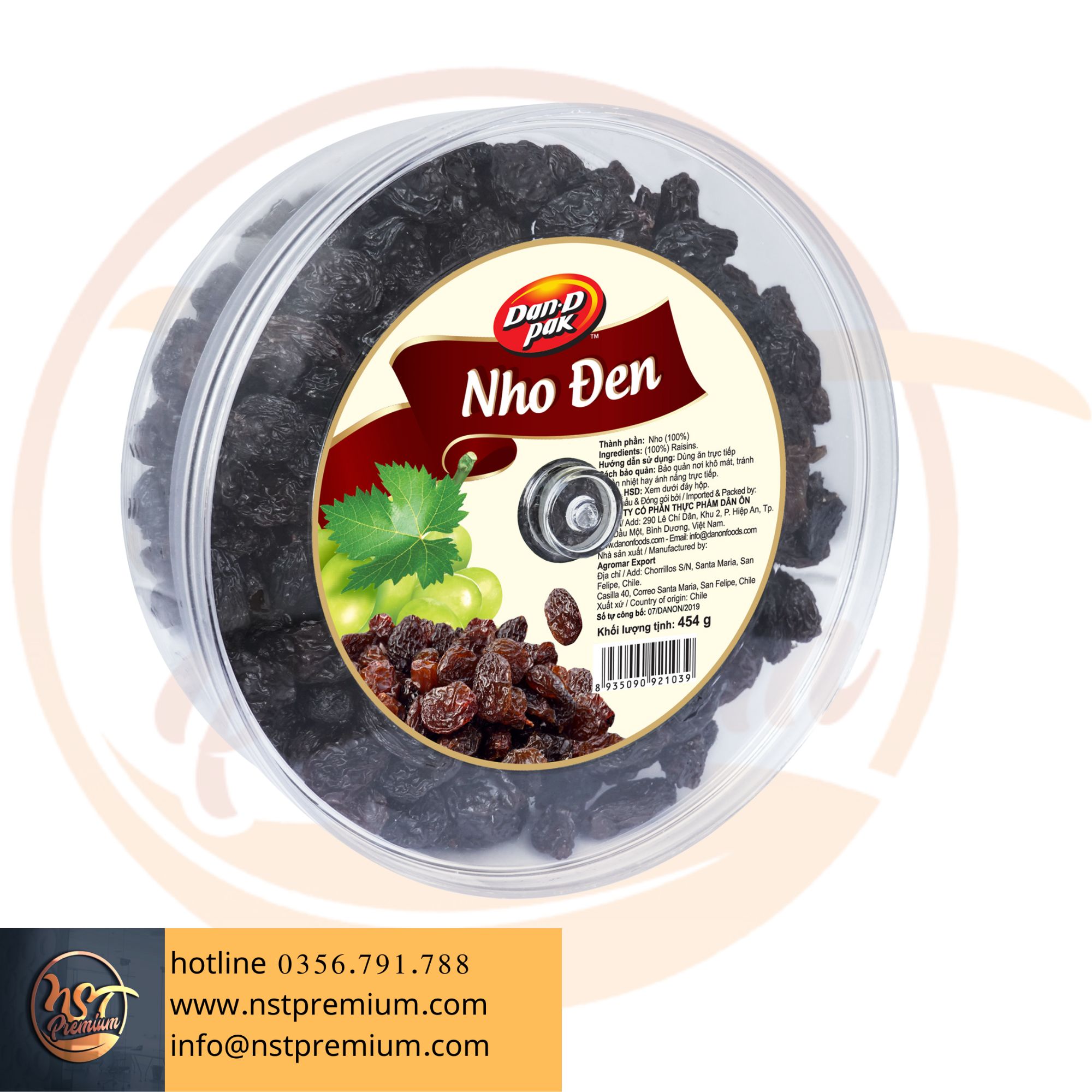 [Chính Hãng] Nho đen chile 454g Dan D Pak