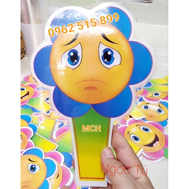 (Đồ dùng dạy học MCH) Thẻ Cảm Xúc Mếu Cười Khổ A5 (To)