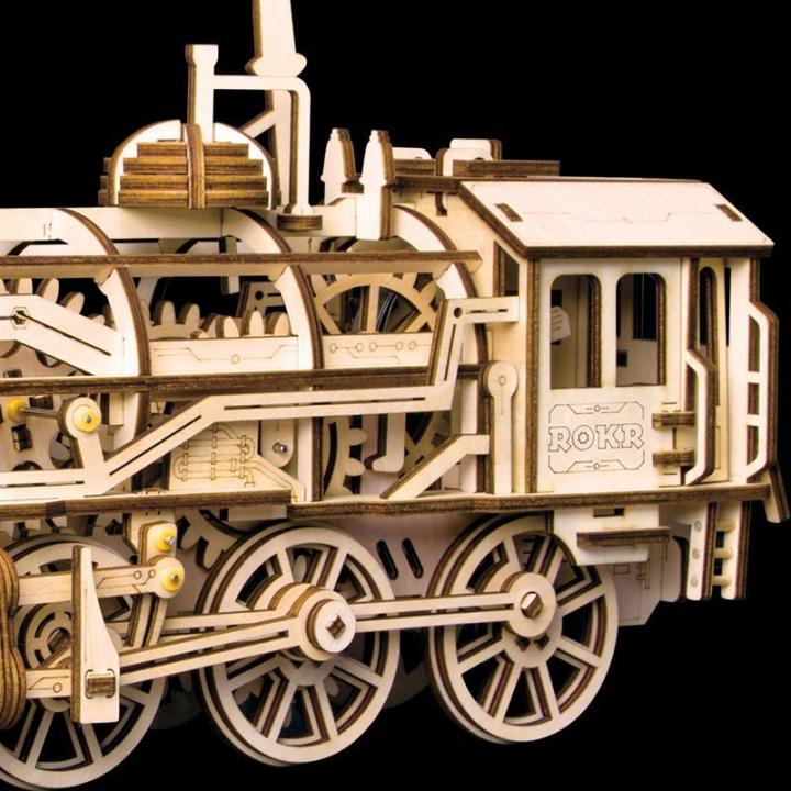 Đồ chơi cho bé Mô hình Đầu Máy Xe Lửa Chuyển Động Bằng Các Bánh Răng RobotimeLife Mechanical Gears