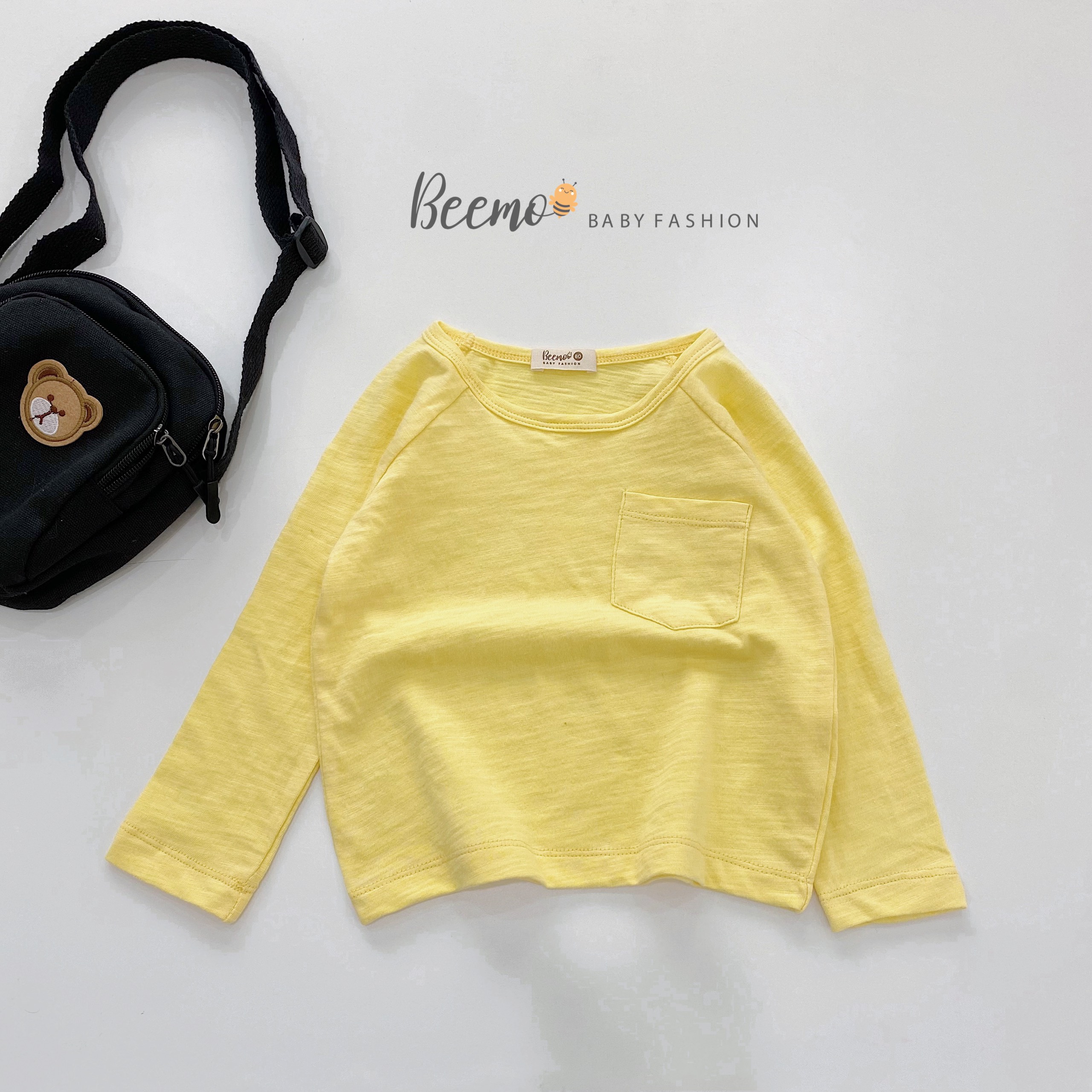 9-27kg Áo phông dài tay cotton bé trai trơn 7 màu Beemo từ 1,2,3,4,5,6,7 tuổi - 21A062