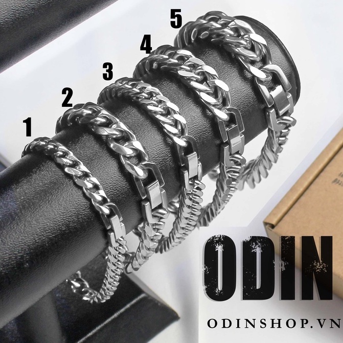 Vòng tay chain cuban odin - thép titan 316l - bảo hành 12 tháng