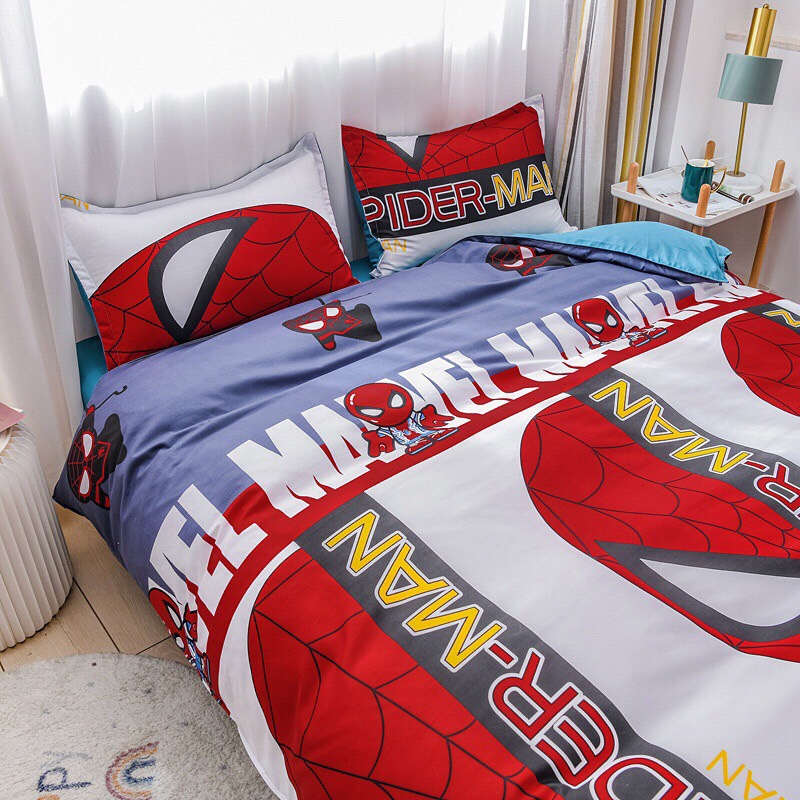 Trọn Bộ 4 Món Cotton Poly Nhập Mẫu SPIDERMAN MARVEL