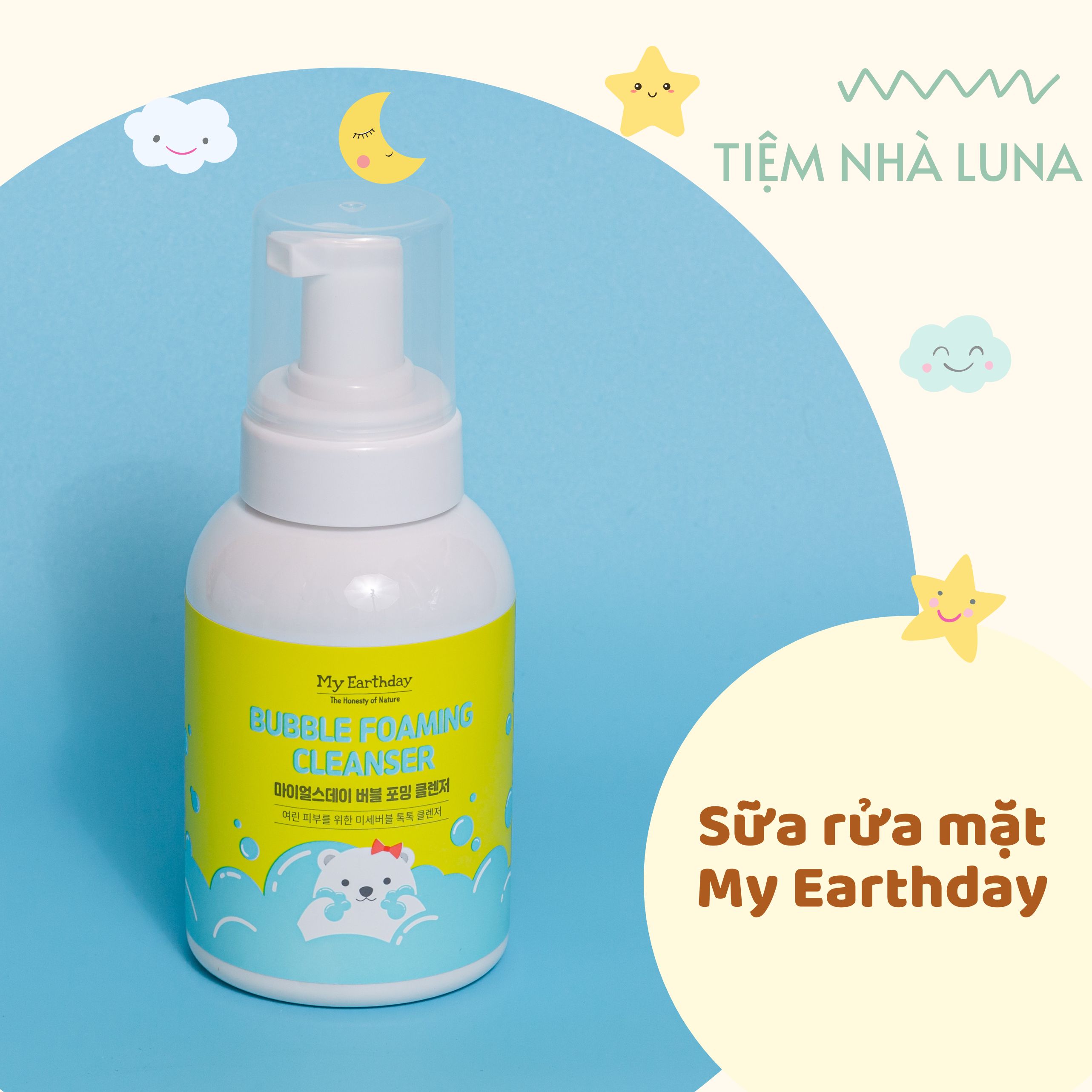 Sữa rửa mặt tạo bọt cho bé My Earthday chai 300ml