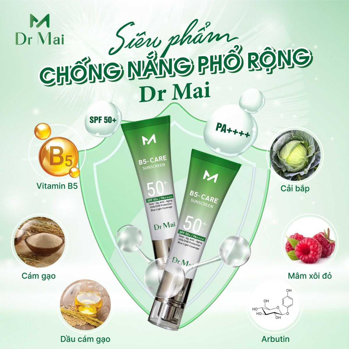 Kem chống nắng phổ rộng Dr Mai