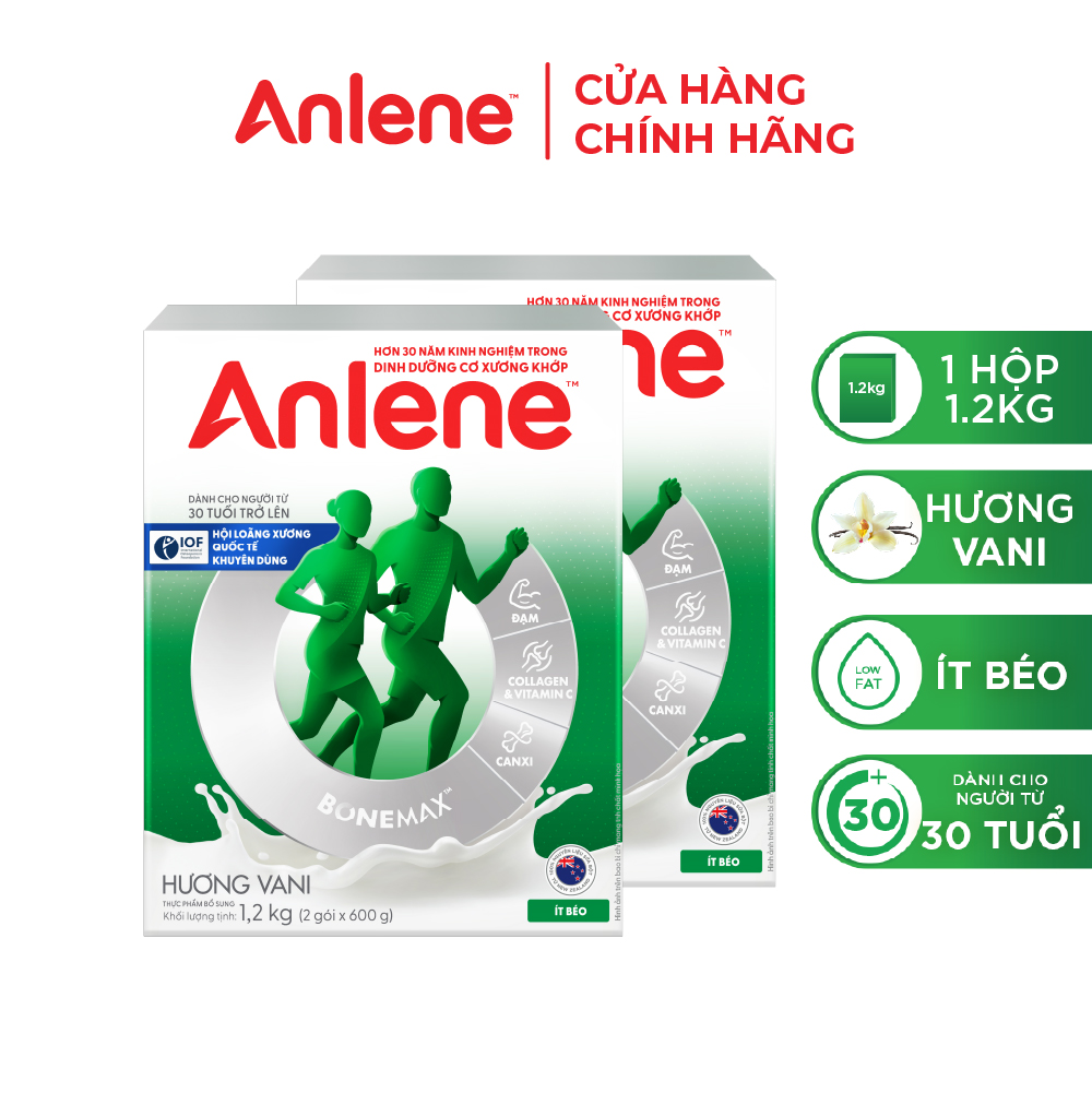 [Voucher giảm đến 26%]Combo 2 Sữa Bột Anlene Hương Vani 1.2Kg