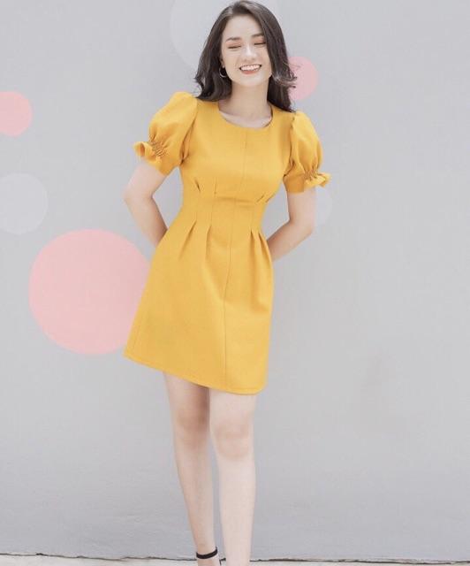 [HCM]Đầm xếp li thắt nơ 2 màu (kèm hình thật)