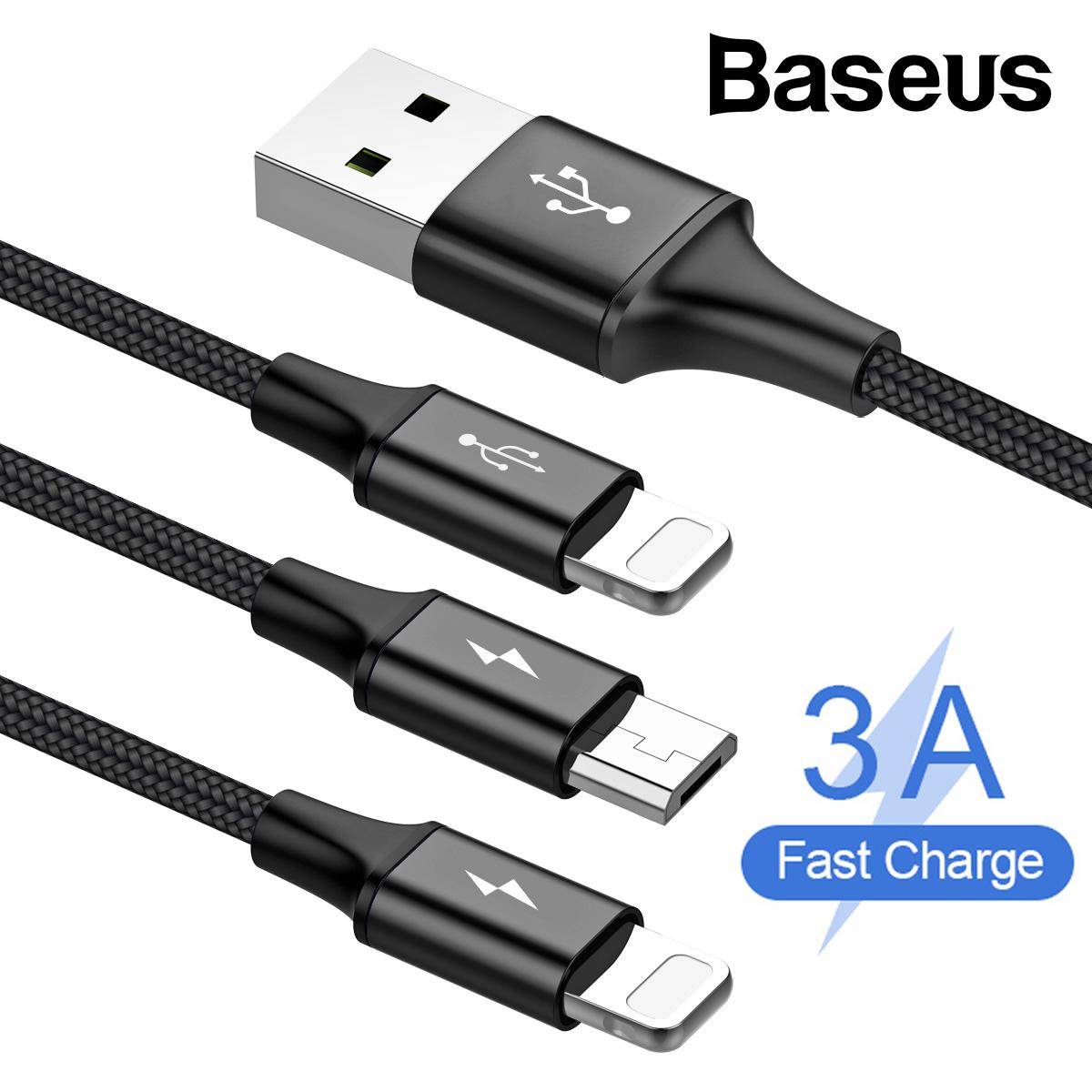 Cáp sạc đa năng 4 in 1 Rapid Series cho iPhone/ iPad Smartphone & Tablet Android hỗ trợ sạc nhanh 3.5A Max (2 cổng Lightning+ 1 cổng Type-C + 1 cổng Micro)