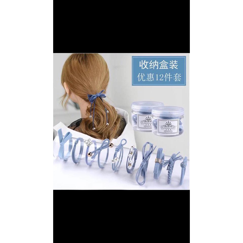 HỘP CHUN BUỘC TÓC 12 MẪU