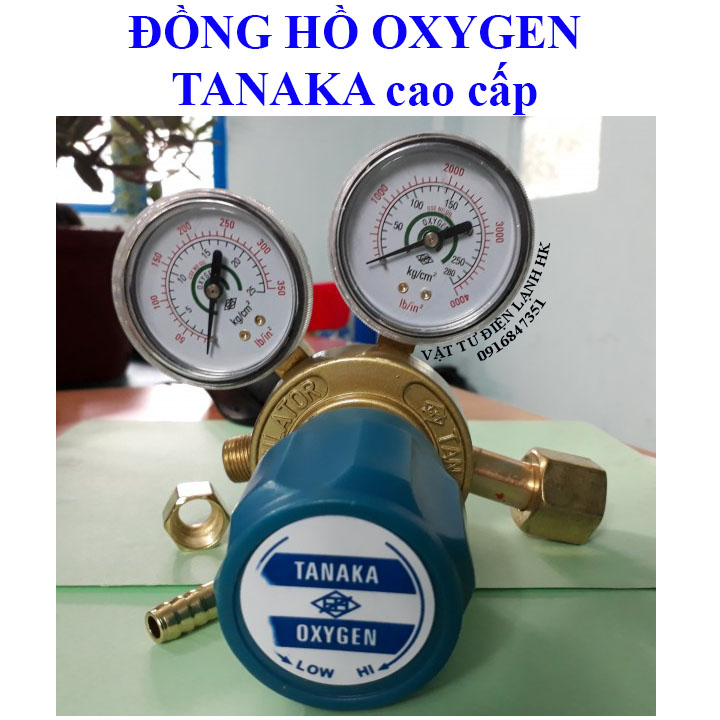 [CAO CẤP] Đồng hồ giảm áp khí oxy TANAKA - DH áp suất Oxygen hàn gió đá