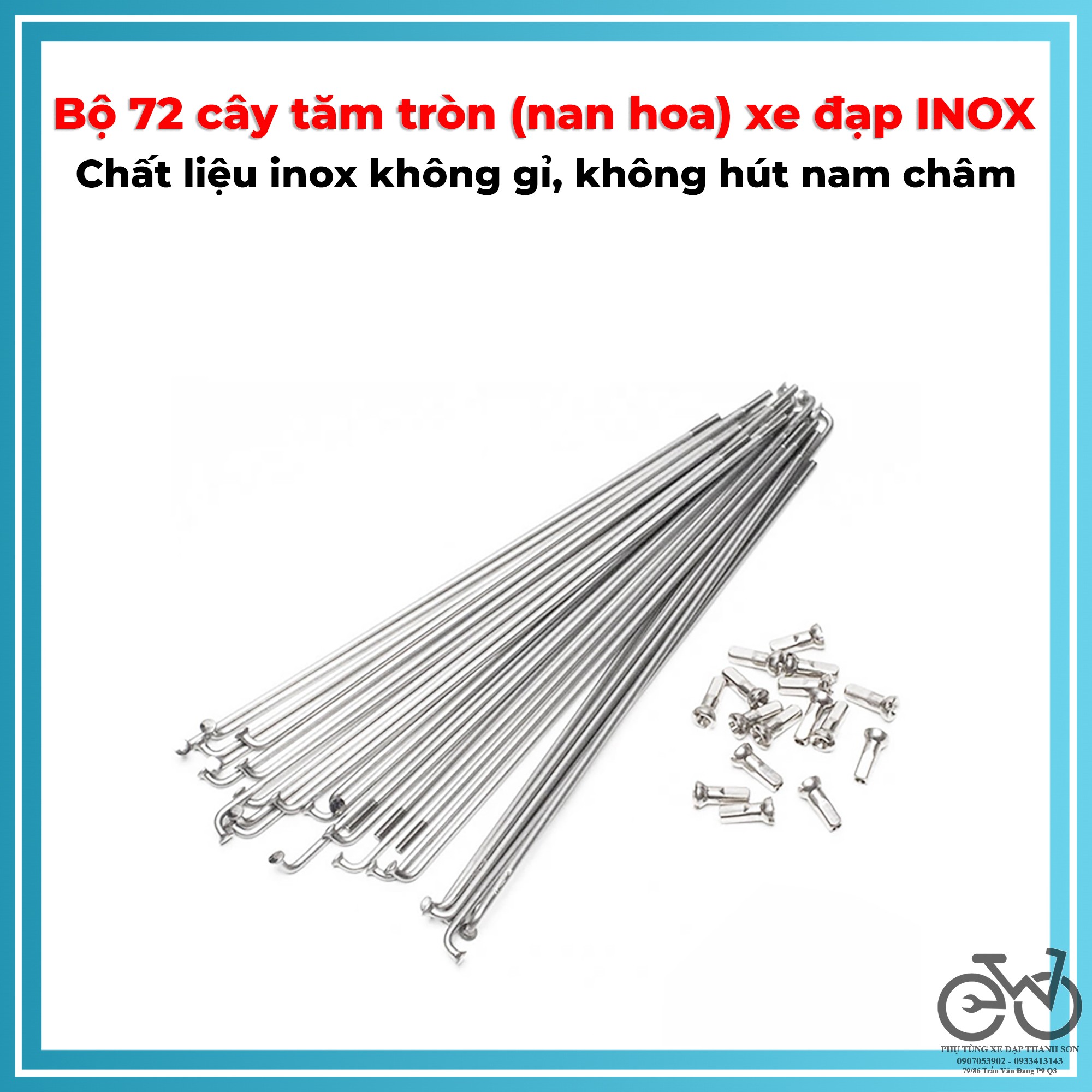 Nan hoa, căm xe đạp inox không rỉ