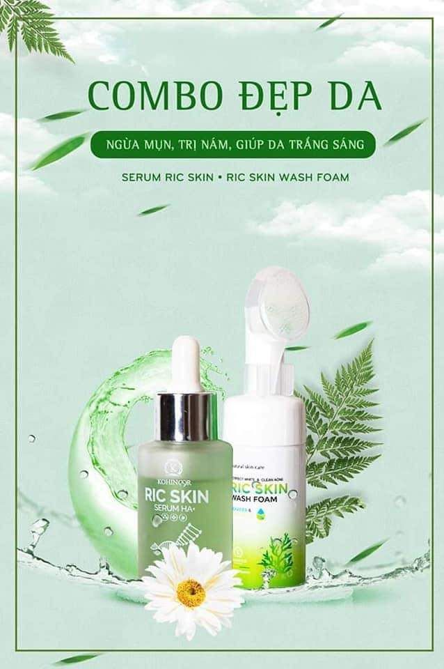 [HCM]combo SE.RUM RIC SKIN + SƯA RƯA MĂT RIC SKIN