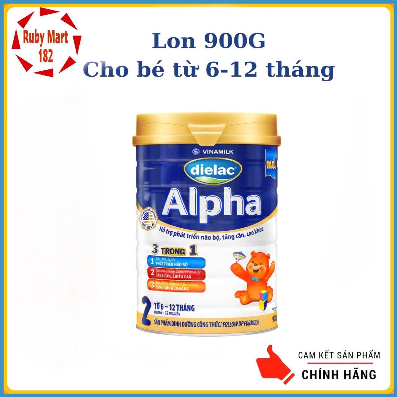 Sữa bột Vinamilk Dielac Alpha lon 900g - đủ số