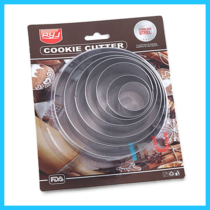 HCM - Bộcutter inox tròn cắt bột làm bánh mousse cắt bánh quy cookies