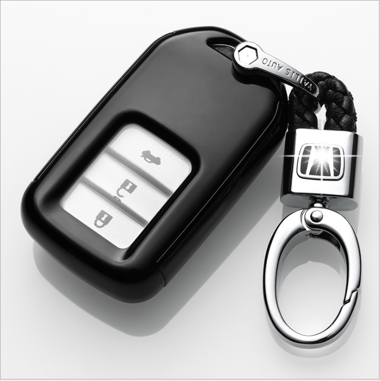 Ốp, bọc chìa khóa silicon tráng gương bảo vệ chìa khóa xe Honda CR-V, Civic, City… kèm móc đeo INOX