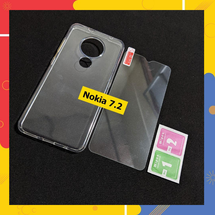 Bộ kính cường lực ốp lưng dẻo Nokia 7.2