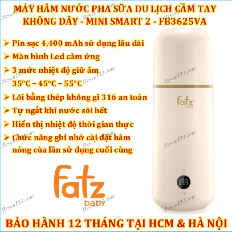 Bình hâm nước pha sữa di động cầm tay fatzbaby fatz fb3625va mgg