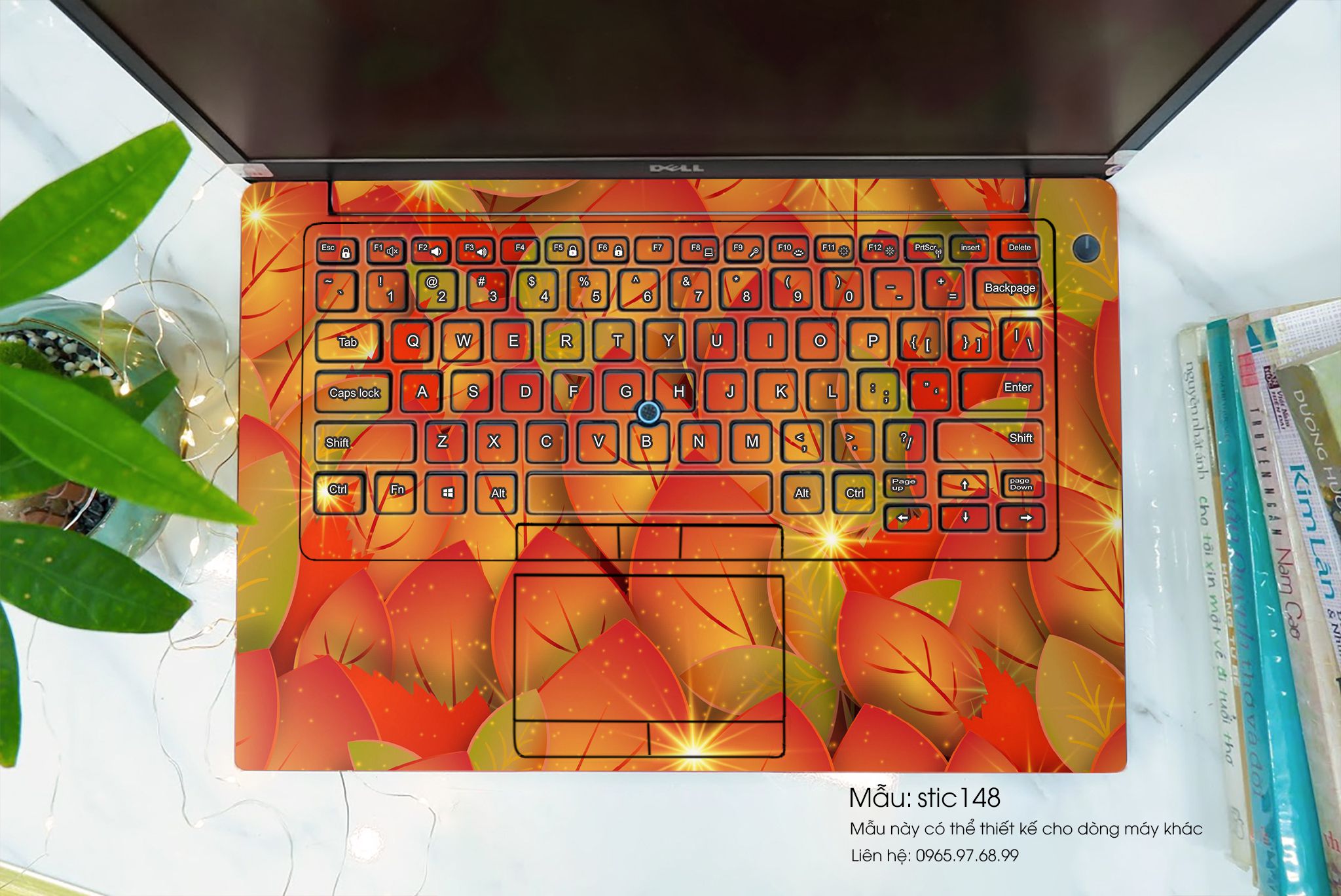 Decal Skin dán Laptop MSI mẫu Hoa văn sticker (inbox mã máy cho shop)