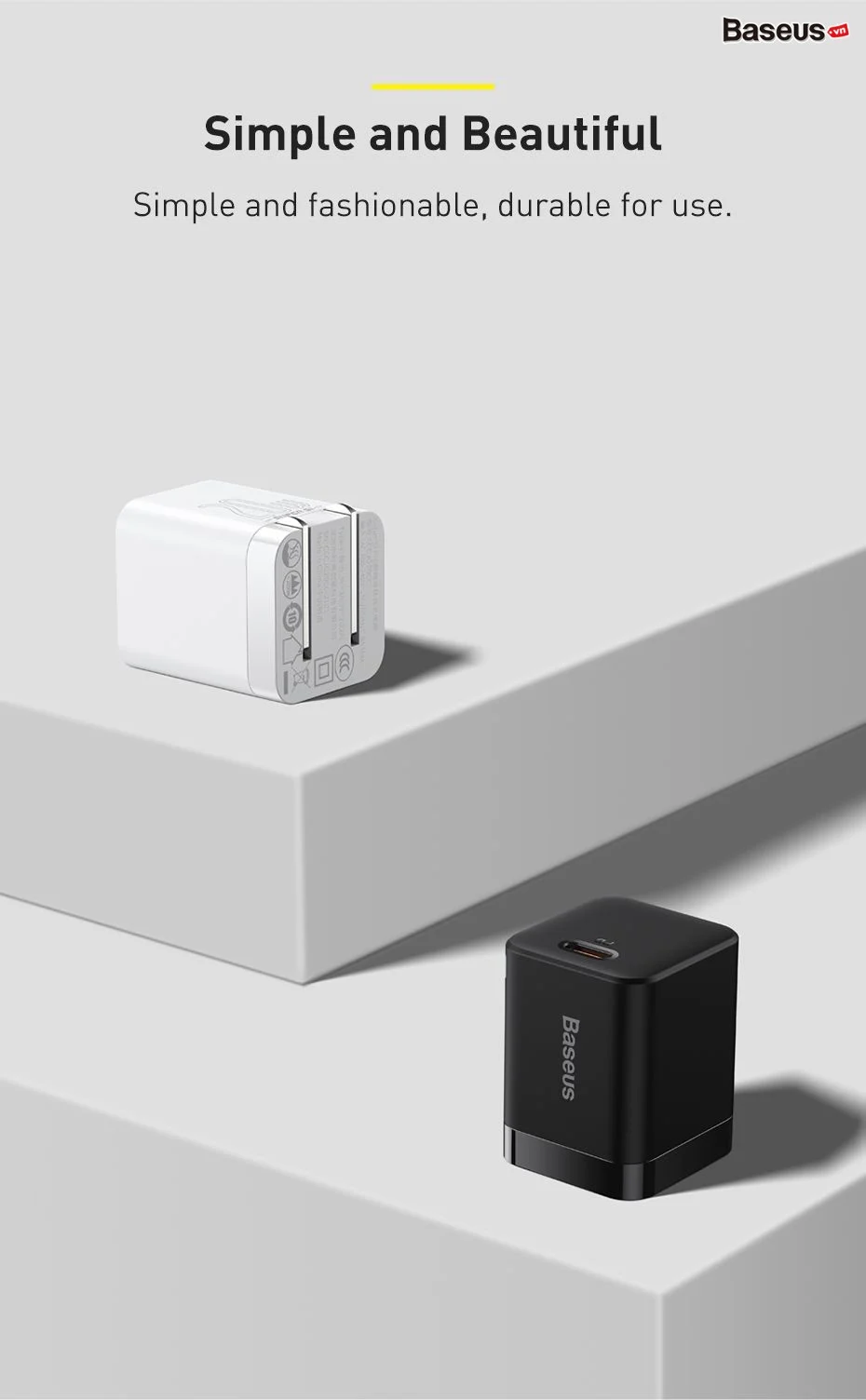 Củ sạc nhanh nhỏ gọn Baseus Super Si Pro Quick Charger 1C 20W