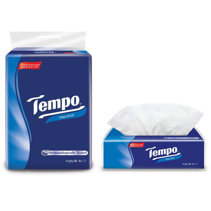 Lốc 4 Gói Khăn Giấy Tempo Softpack Neutral 4 Lớp (không mùi)