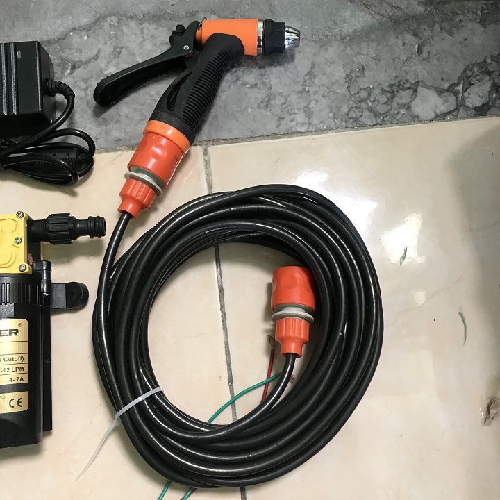 bộ máy rửa xe mini 12v bơm đôi siêu mạnh