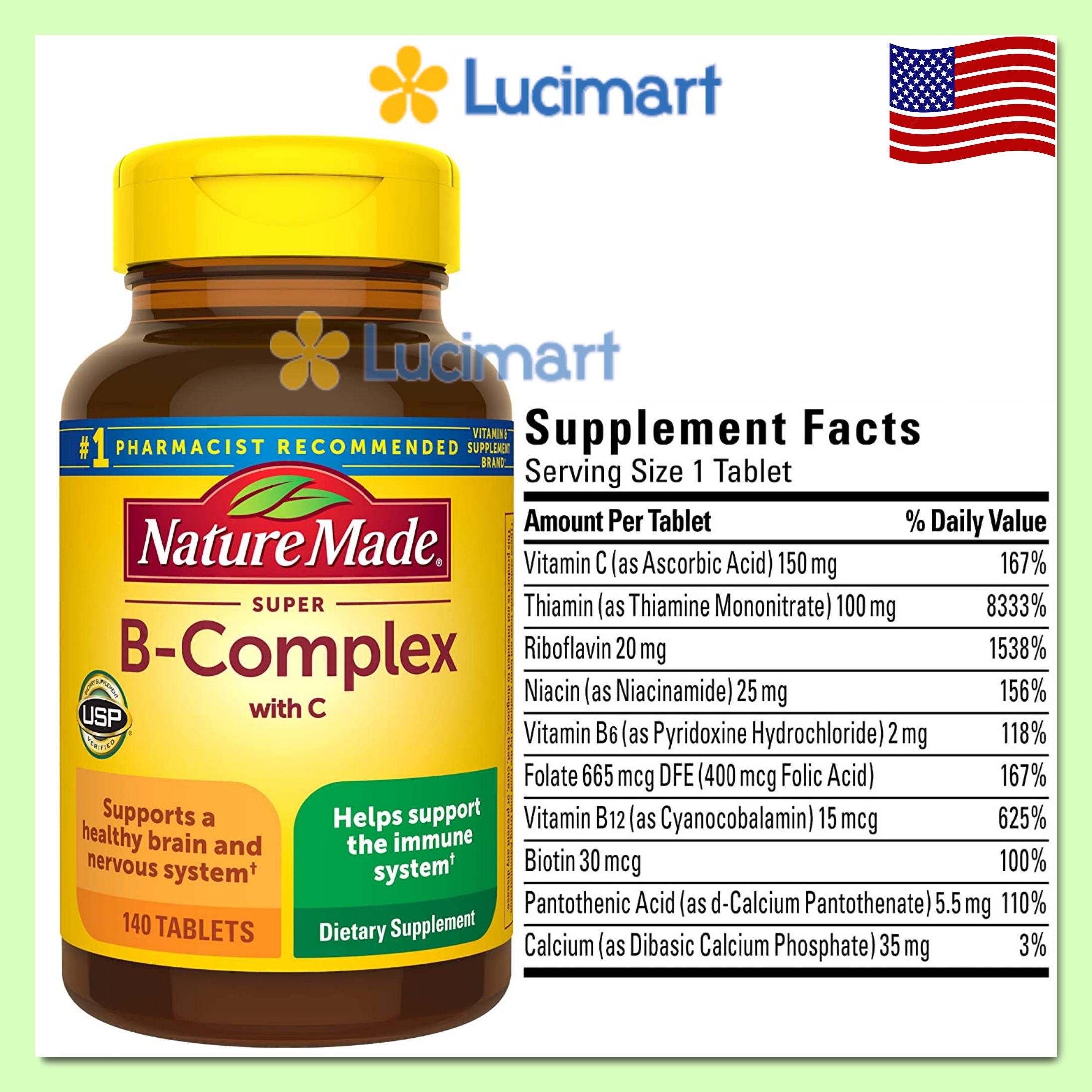 Vitamin B Super B Complex Nature Made Pills [American Product]